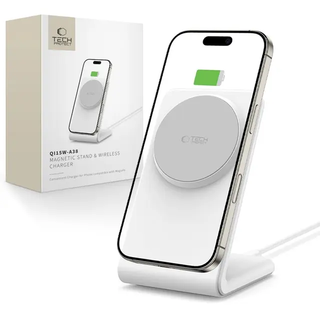 Tech-Protect QI15W-A38 MagSafe trådlös laddare med ställ 15W