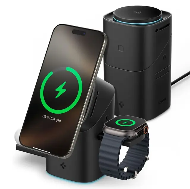 Spigen EF223MS Essential 3-i-1 MagSafe trådlös laddare