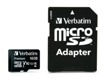 16GB Class 10 Micro SDHC-minneskort med gratis SD-adapter