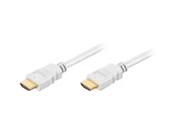TECHly - HDMI-kabel med Ethernet - HDMI hane till HDMI hane - 5 m - trippelskärmad - vit - stöd för 4K