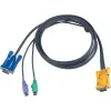 Aten, KVM-kablage, SPHD15 ha till 2xPS/2 ha & HD15 ha