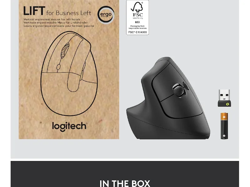 LOGITECH Lift Vertikal Business Vänster mus