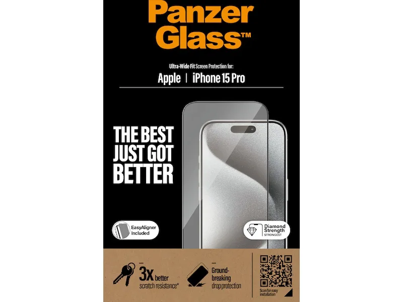 PANZERGLAS s iPhone 15 Pro Skärmskydd