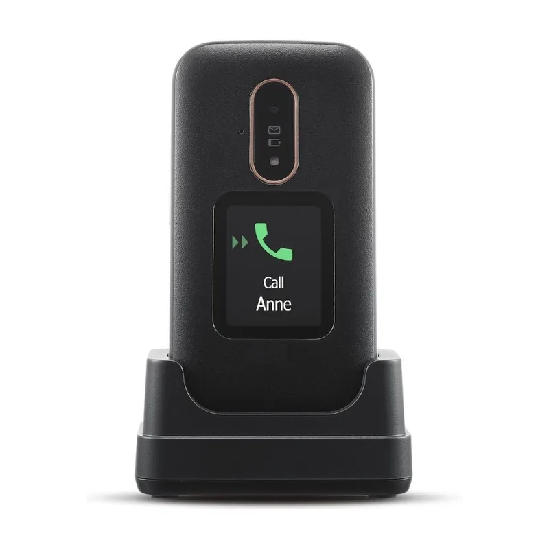 Doro 6881 4G mobiltelefon, svart/vit