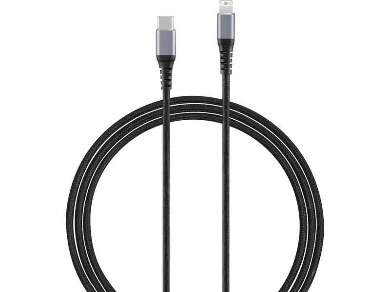 ANDERSSON Flätad USB-C till Lightning-kabel 1,5m (svart)