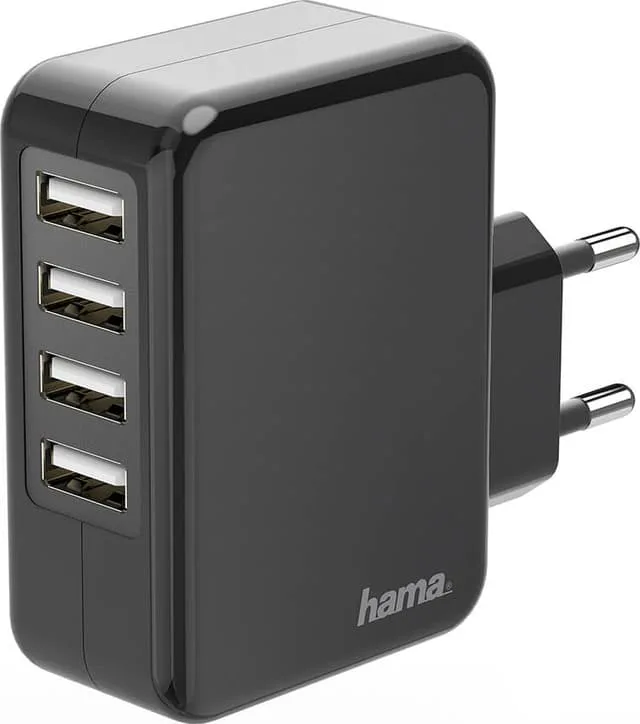 Hama Charger 220V 4xUSB 4.8A nätadapter