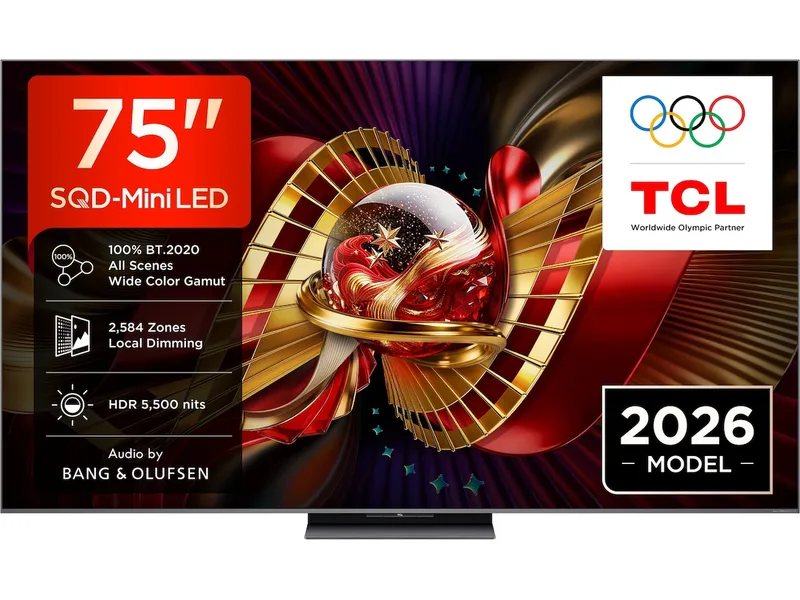 TCL C8L 75” SQD-Mini LED Smart TV (2026)