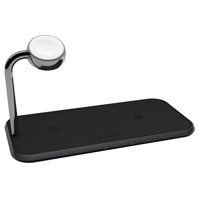 Zens Qi dubbel + Watch trådlös Aluminium laddningsplatta (svart)