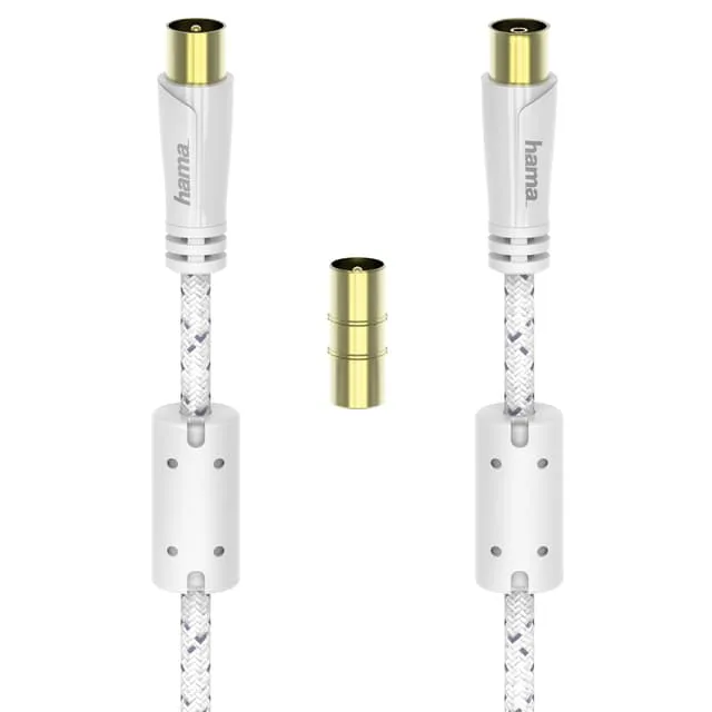 Hama antennkabel 120 dB (vit/5 m)