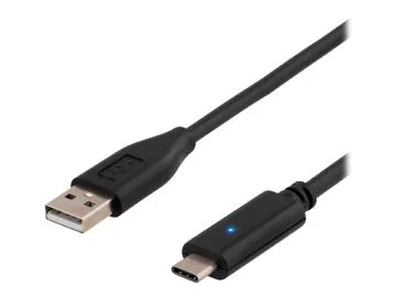 DELTACO - USB-kabel - USB (hane) till 24 pin USB-C (hane)