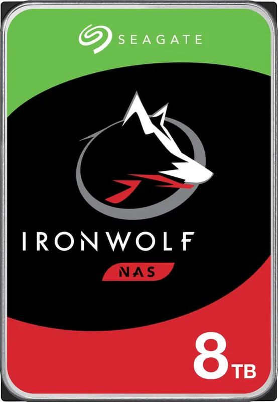 Seagate IronWolf, 8TB, Intern Hårsddisk, NAS, CMR, 3,5", SATA, 6GB/s, 5900 RPM, 64 MB cache, NAS RAID, 3 års Rescue Services (ST8000VN004) : MAK_