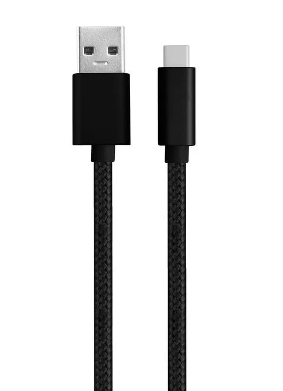 NÖRDIC 15cm USB3.2 Gen1 USB-C till A nylonflätad kabel