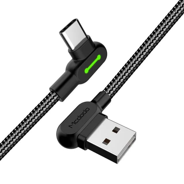 Mcdodo CA-5281 Vinklad USB C till vinklad USB A kabel