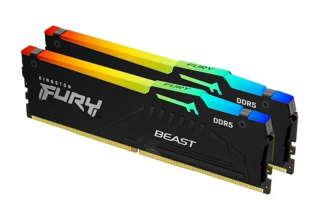 64 GB (2x32GB) DDR5-5200 Kingston FURY Beast Black RGB CL40, XMP