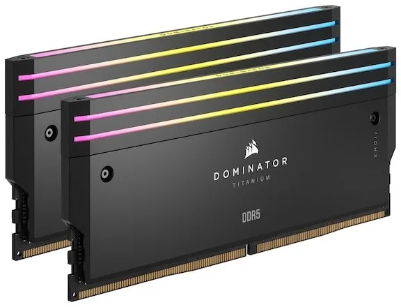 64 GB (2x32GB) DDR5-6000 Corsair Dominator Titanium RGB CL30
