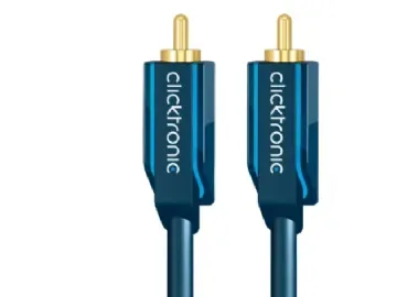 ClickTronic 2m ljudkabel, RCA, Hanstik, RCA, Hanstik, 2 m, Blå