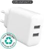eSTUFF INFINITE 230V till 1xUSB-C 20W, 1xUSB-A 12W