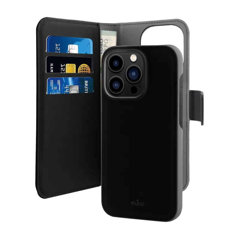 Puro iPhone 14 Pro Max Eco-Leather wallet, Svart