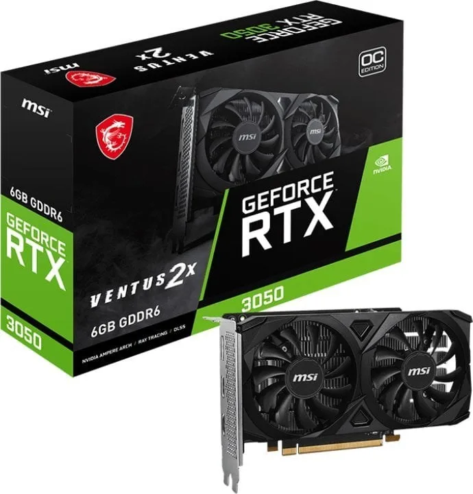 MSI GeForce RTX 3050 VENTUS 2X E 6G OC grafikkort
