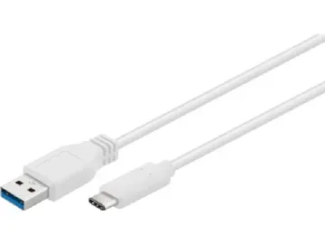 USB-C™ till USB-A-kabel, 1 m, vit