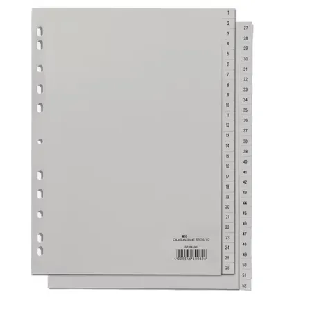 Durable 650410 faneskiller Numerisk faneindeks Polypropylen (PP) Grå
