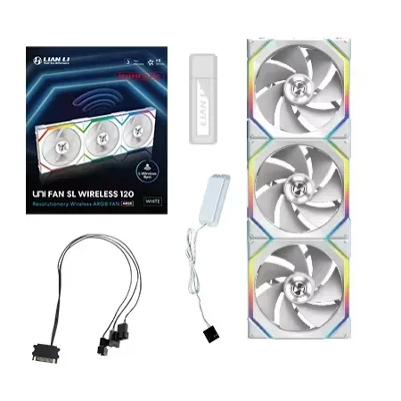 Lian Li UNI FAN SL Wireless 120 Reverse Blade Computerkabinet Ventilator 12 cm Hvid 3 stk