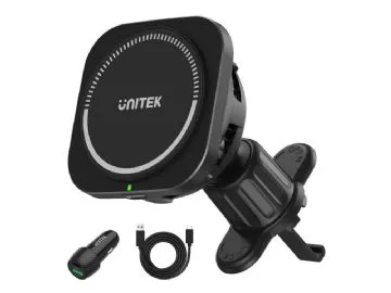 Unitek - Trådlös laddningshållare för bil - MagSafe + bilströmsadapter