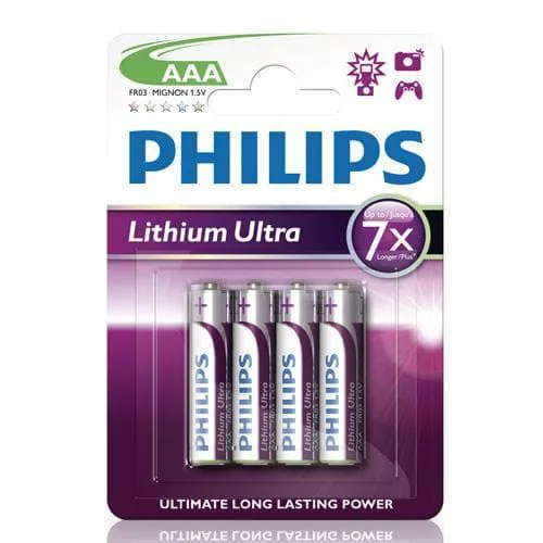 Ultra Lithium AAA FR03 4-pack