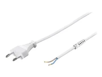 Goobay Kabel med euro-kontakt för montering, 1,5 m, vit Euro-kontakt (typ C, CEE 7/16) > lösa kabeländar