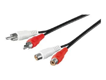 goobay - Ljudförlängningskabel - RCA x 2 hona till RCA x 2 hane