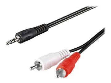 Ljudadapterkabel AUX, 3,5 mm jack till stereo RCA-kontakt