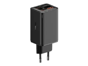 Baseus - Strömadapter - GaN6 Pro - 65 Watt - 3.25 A - 4 utdatakontakter (2 x USB-C, 2 x USB) - på kabel: USB-C - svart
