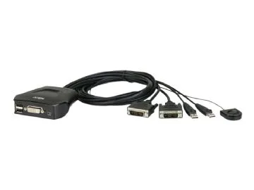 Aten CS22D-omkopplare KVM DVI/USB avec télécommande