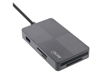 InLine 66772F, Compact Flash (CF), Memory Stick (MS), MicroSD (TransFlash), SD, xD, Grå, USB, 0,3 m, MacOS, Android
