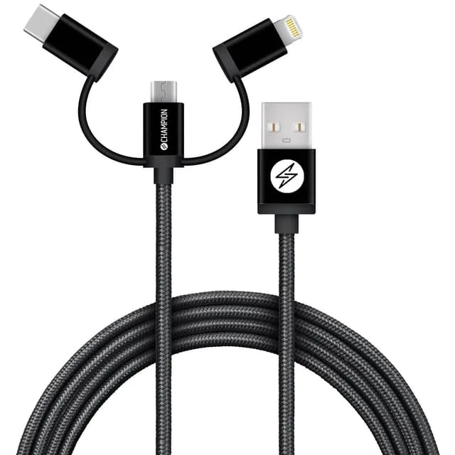 USB-A till Lightning, USB-C och Micro-USB 1,5m