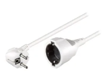 goobay - Förlängningskabel för ström - power CEE 7/7 (hane) vinklad till CEE 7/4 (hona) - AC 250 V - 10 A - 2 m - vit