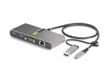 StarTech.com 2-Port USB-C/USB-A Hub with GbE and RS232 Serial