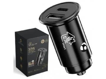 Extralink Smart Life 38W, 1x USB-C, 1x USB-A, czarny