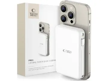 Powerbank Tech-Protect LifeMag PB31 med MagSafe 10000mAh 15W USB-C / USB-A / inbyggda USB-C / Lightning-kablar