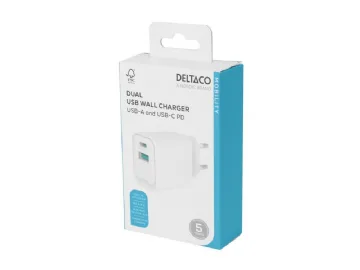 DELTACO USB-väggladdare