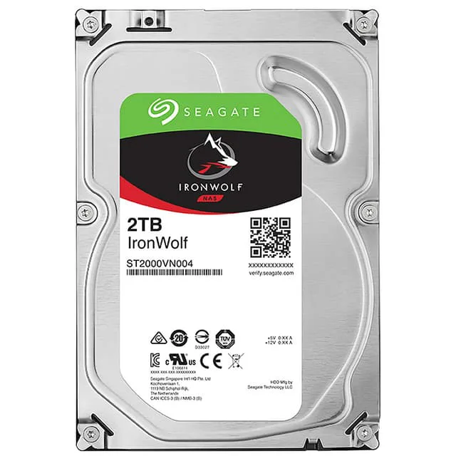 Seagate IronWolf, 4TB, Intern Hårsddisk, NAS, CMR, 3,5", SATA, 6GB/s, 5900 RPM, 64 MB cache, NAS RAID, 3 års Rescue Services (ST4000VN008)
