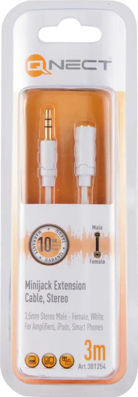 QNect 3.5mm kontakt ljud förlängningskabel