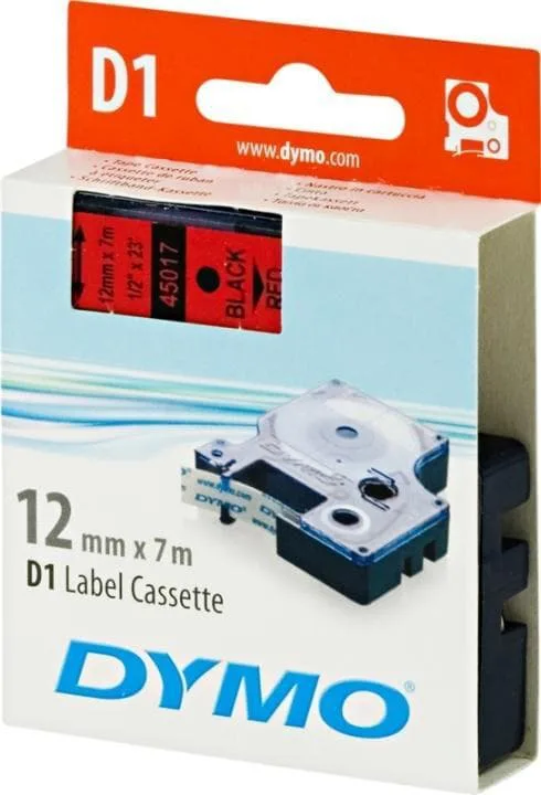 DYMO D1 märktejp standard 12mm, svart på gult, 7m rulle (S0720580)