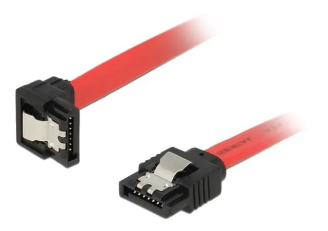 DeLOCK SATA-kabel, 0,5m, 6Gb/s, låsclip, vinklad nedåt