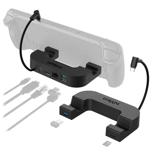 NYKO Steam Deck 7-i-1 USB-C-dockningsstation med strömförsörjning