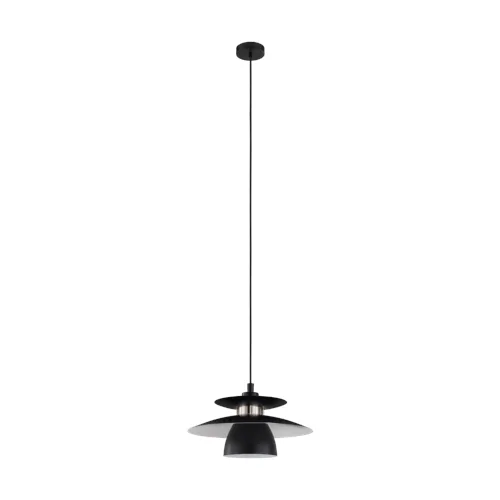 EGLO BRENDA Pendellampa – Svart & Satinnickel – Ø32 cm