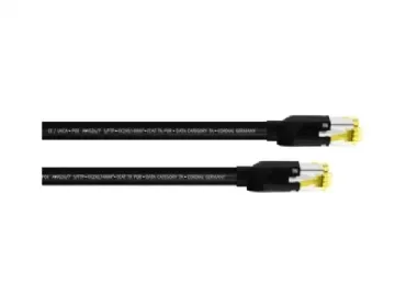 Cordial 15576 RJ45 Nätverkskabel, patchkabel CAT 7a S/FTP 1,00 m Svart PUR-mantel 1 st