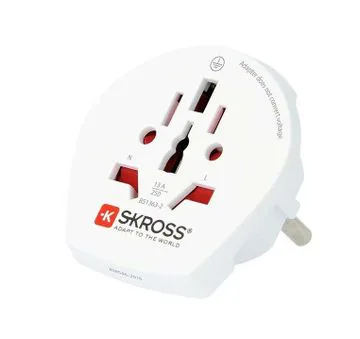 SKROSS World to Europe adapter, 100-250 V max 16 A, grounded