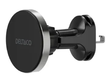 DELTACO - Trådlös laddningshållare för bil - magnetisk - 15 Watt - Fast Charge - svart