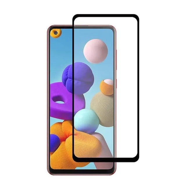 Skalo Samsung A21s Heltäckande Skärmskydd Härdat Glas
